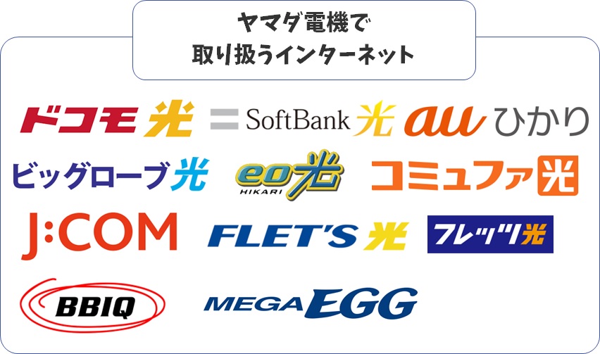 ヤマダ電機で取り扱うインターネット一覧