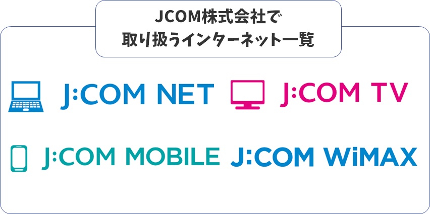 JCOM株式会社で取り扱うインターネット一覧