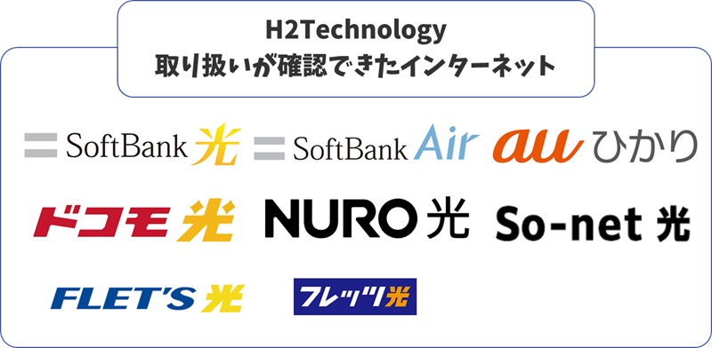 H2Technologyで取扱うインターネット一覧